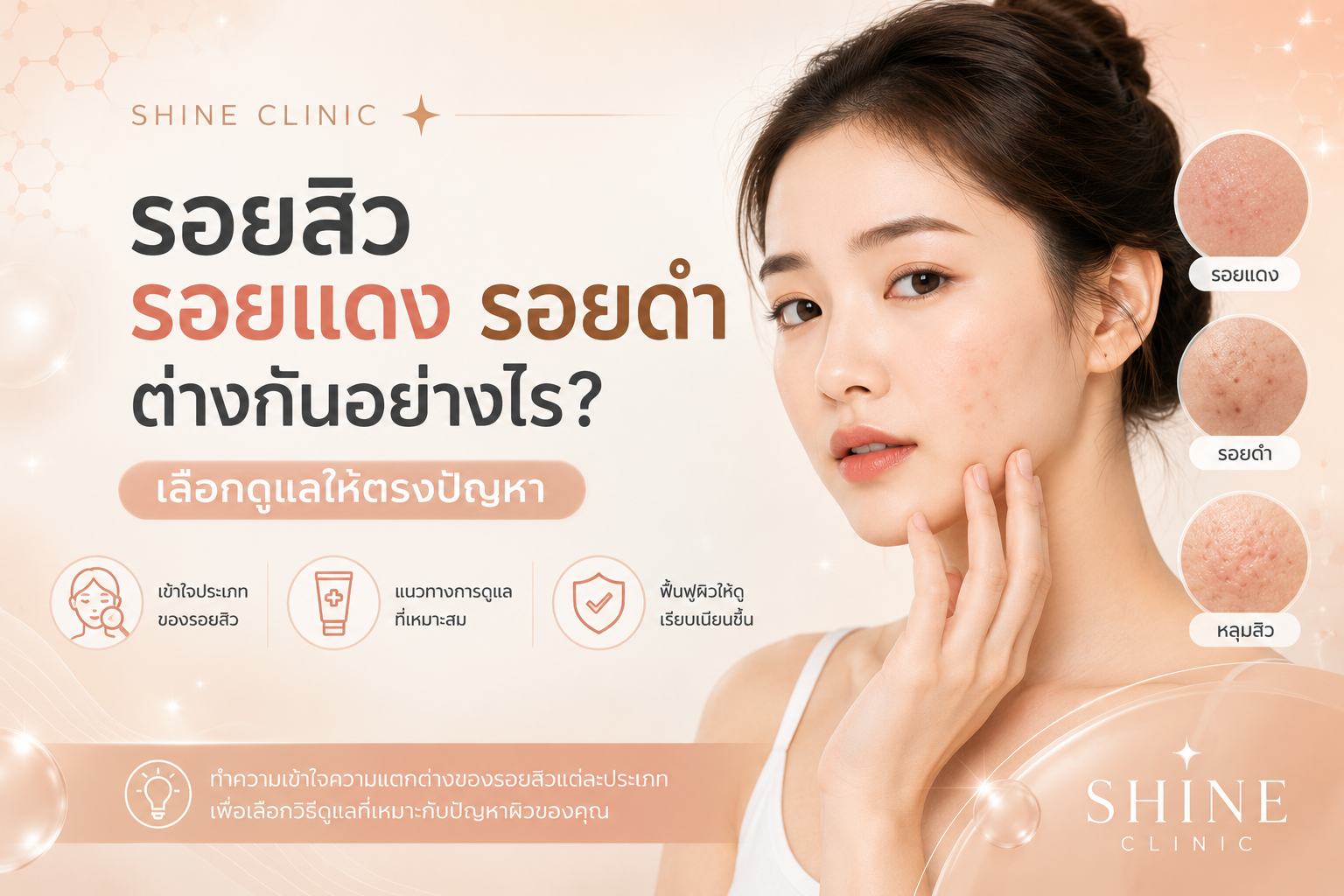 รอยสิว รอยแดง รอยดำ ต่างกันอย่างไร? เลือกดูแลให้ตรงปัญหา